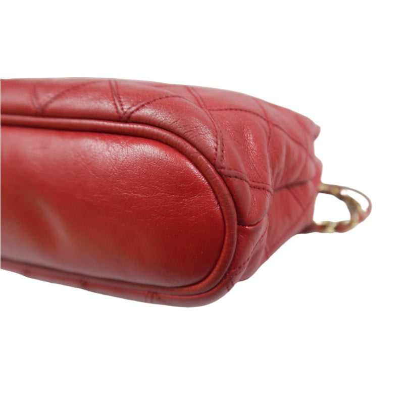 CHANEL Red Chain Shoulder Bag, Gold Hardware, with Guarantee Card