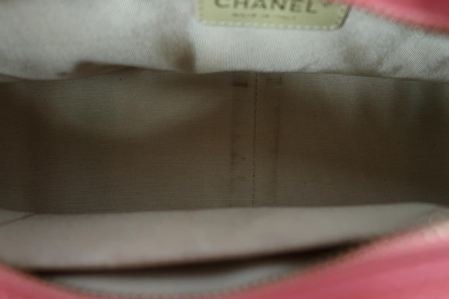 CHANEL Pink Orange Shoulder Bag, Caviar Leather, Gold Hardware, with Dust Bag and Guarantee Card