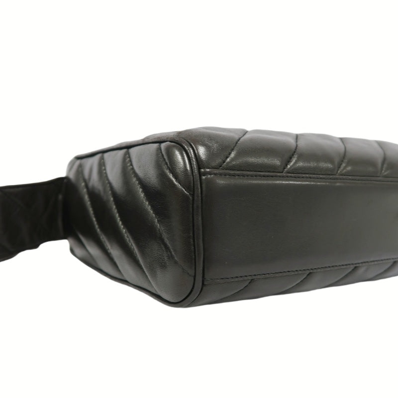 CHANEL Coco Mark Fringe Shoulder Bag, Black, Lambskin Leather, with Guarantee Card and Dust Bag