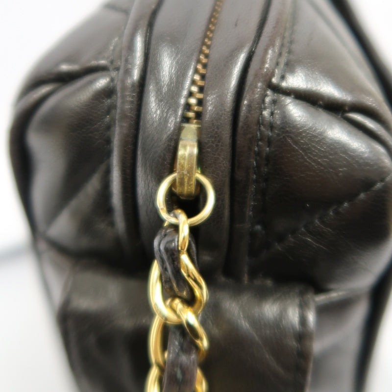 CHANEL Coco Mark Fringe Shoulder Bag, Black, Lambskin Leather, with Guarantee Card and Dust Bag