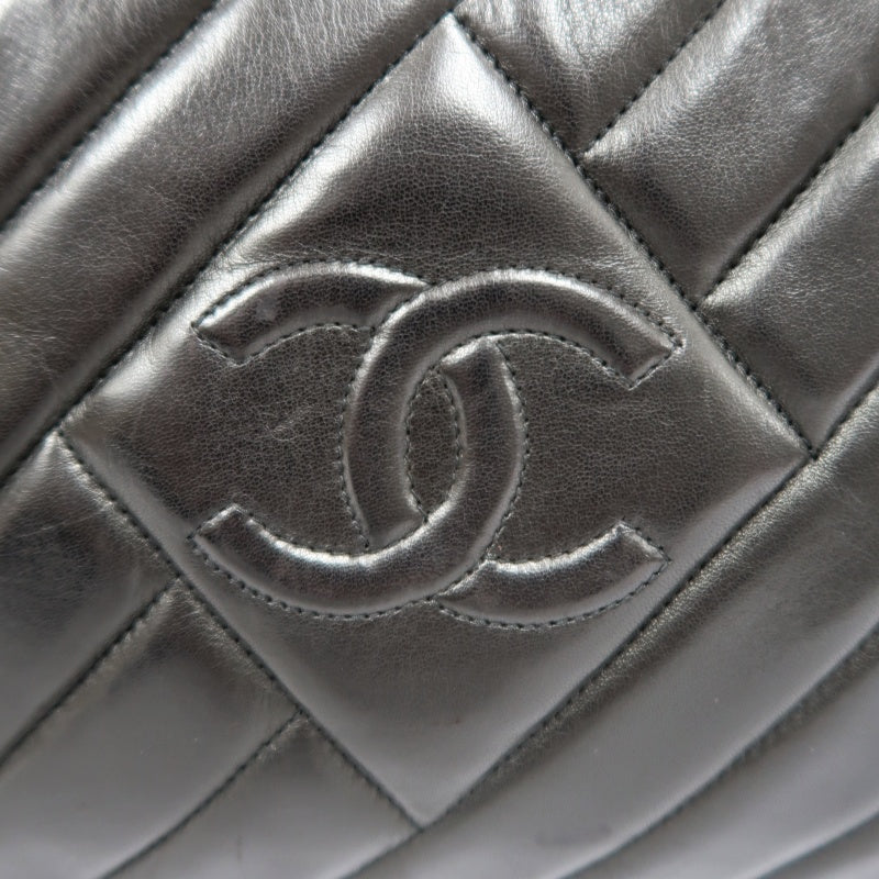 CHANEL Coco Mark Fringe Shoulder Bag, Black, Lambskin Leather, with Guarantee Card and Dust Bag