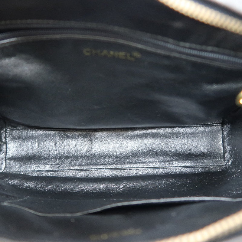 CHANEL Coco Mark Fringe Shoulder Bag, Black, Lambskin Leather, with Guarantee Card and Dust Bag