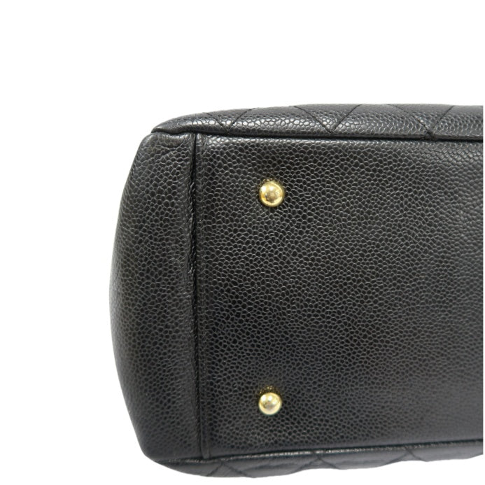 CHANEL GST Chain Shoulder Bag, Caviar Leather , Black with Gold Hardware, Laser Serial Sticker Included