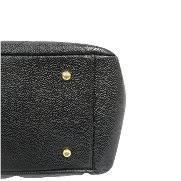 CHANEL GST Chain Shoulder Bag, Caviar Leather , Black with Gold Hardware, Laser Serial Sticker Included