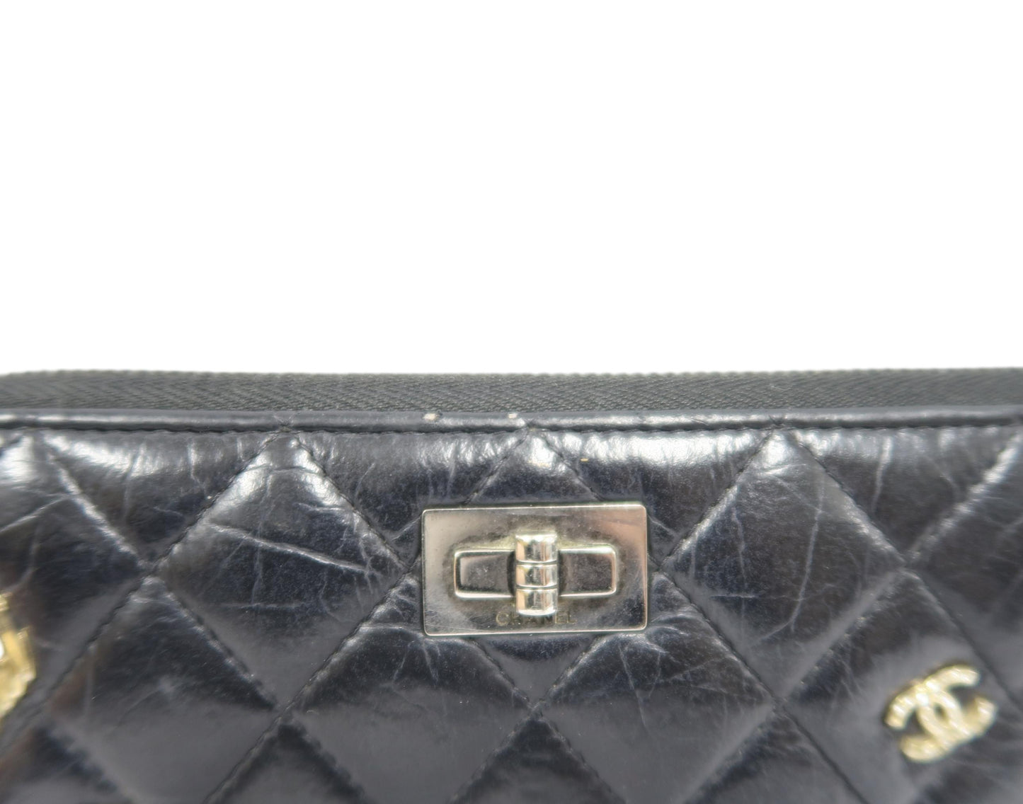 CHANEL Black Long Wallet, Lambskin Leather, with Dust Bag and Box