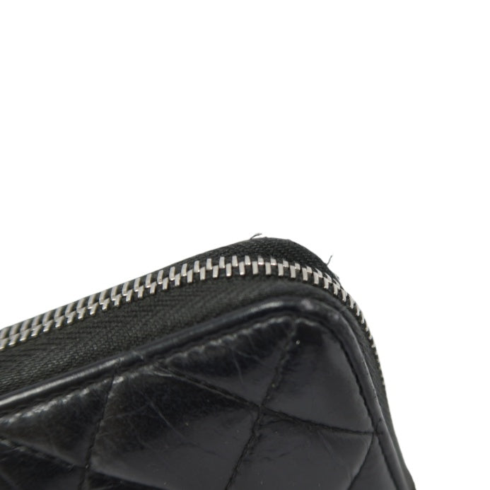 CHANEL Black Long Wallet, Lambskin Leather, with Dust Bag and Box
