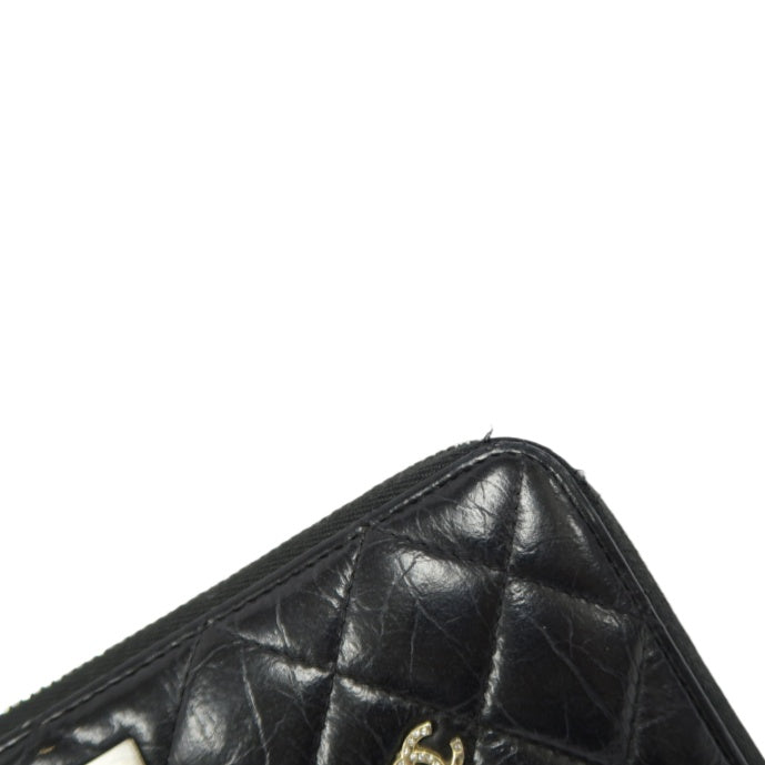 CHANEL Black Long Wallet, Lambskin Leather, with Dust Bag and Box