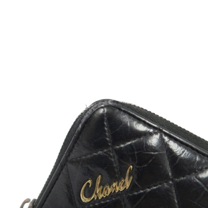 CHANEL Black Long Wallet, Lambskin Leather, with Dust Bag and Box