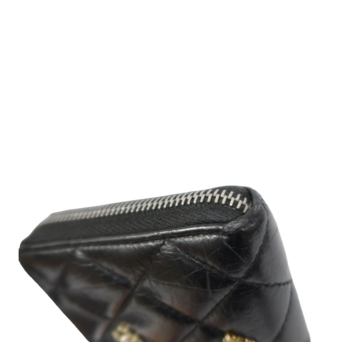 CHANEL Black Long Wallet, Lambskin Leather, with Dust Bag and Box