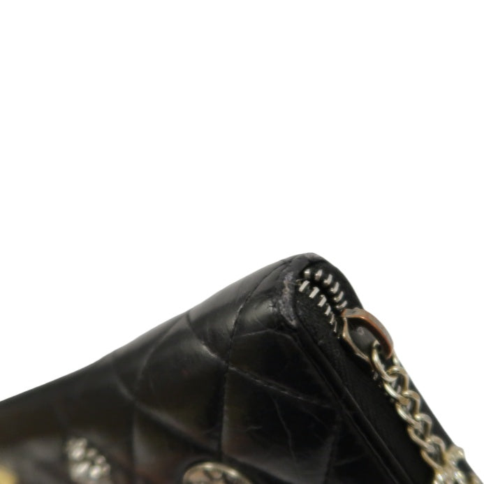 CHANEL Black Long Wallet, Lambskin Leather, with Dust Bag and Box