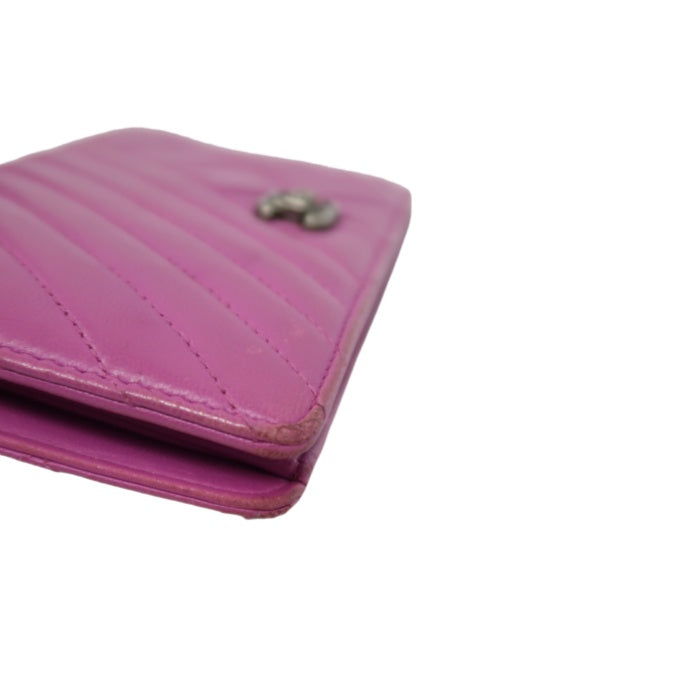 CHANEL Long Wallet, Purple Lambskin Leather