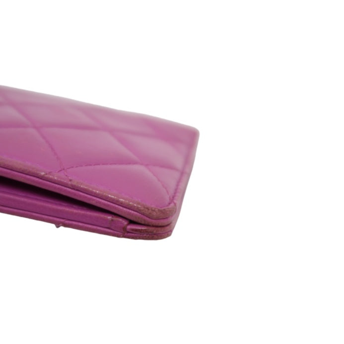CHANEL Long Wallet, Purple Lambskin Leather