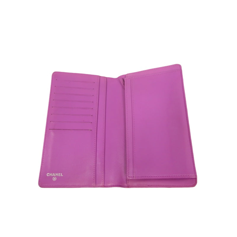 CHANEL Long Wallet, Purple Lambskin Leather