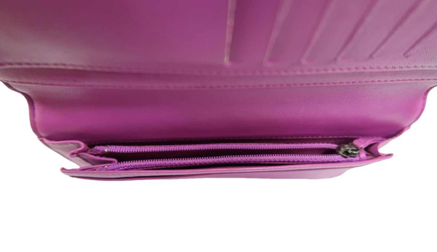 CHANEL Long Wallet, Purple Lambskin Leather