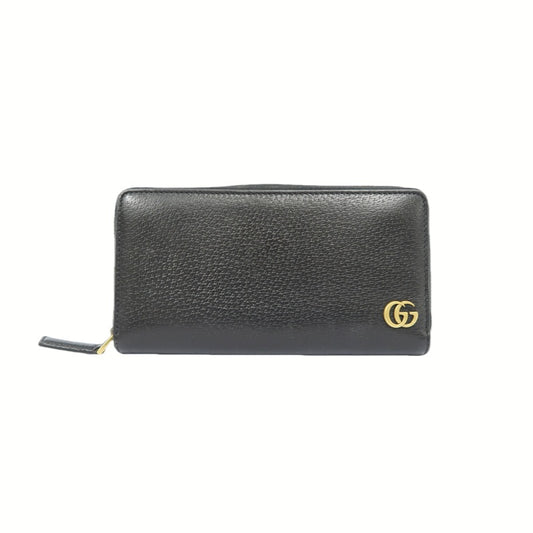 GUCCI Marmont Long Wallet, Black Calf Leather, with Dust Bag and Box