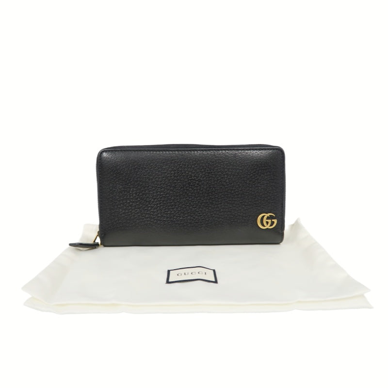 GUCCI Marmont Long Wallet, Black Calf Leather, with Dust Bag and Box