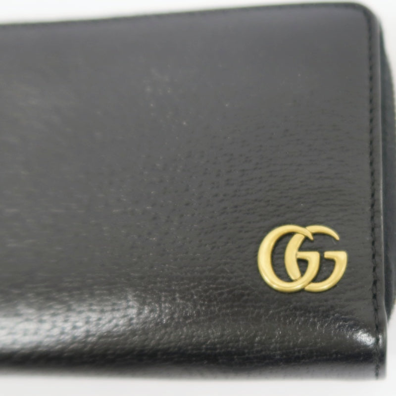 GUCCI Marmont Long Wallet, Black Calf Leather, with Dust Bag and Box