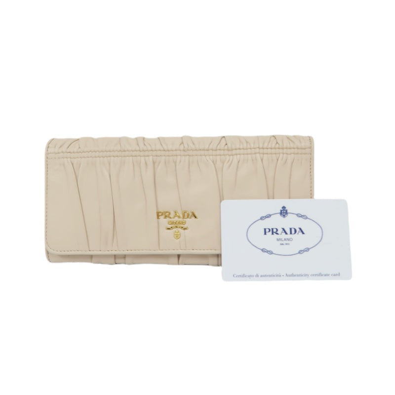 PRADA Long Wallet, Pink & Beige, PVC, Gold Hardware, with Box and Authenticity Card