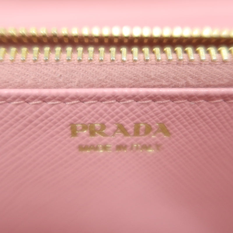 PRADA Pink Zippy Long Wallet, Saffiano Leather, Gold Hardware, with Box and Guarantee Card