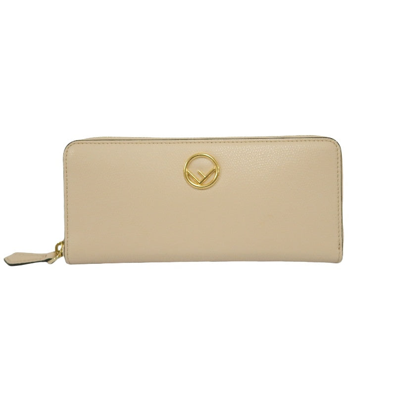 FENDI Beige Pink Wallet, Gold Hardware, with Dust Bag and Box