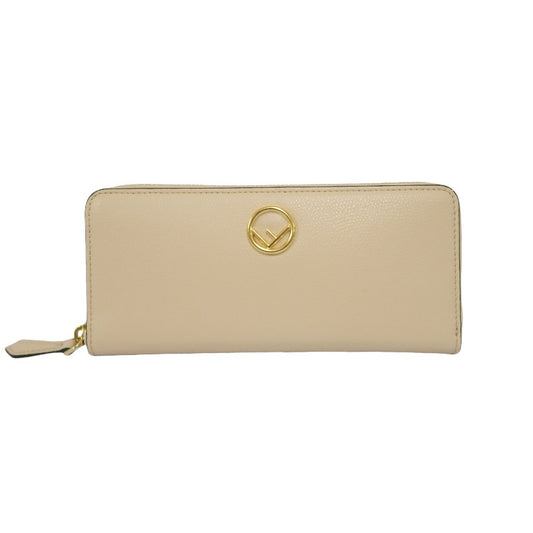 FENDI Beige Pink Wallet, Gold Hardware, with Dust Bag and Box
