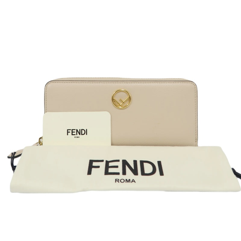 FENDI Beige Pink Wallet, Gold Hardware, with Dust Bag and Box