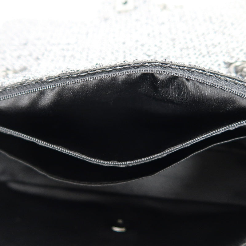 CHANEL Chain Shoulder Bag, Silver Sequins, Silver Hardware