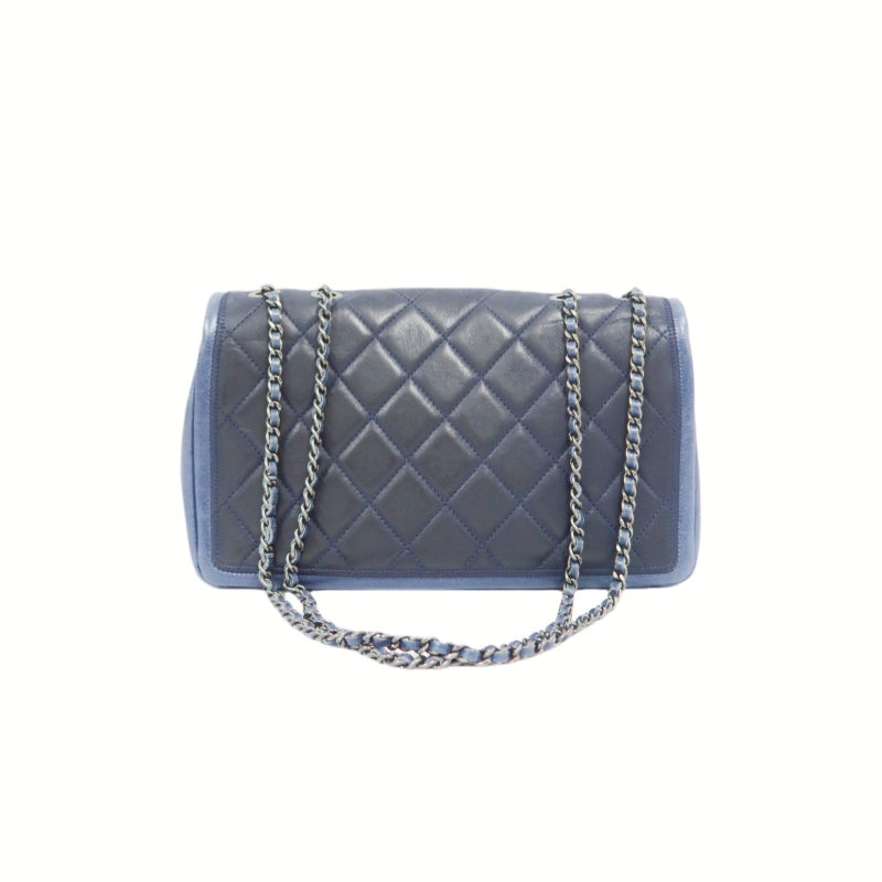 CHANEL Chain Shoulder Bag, Navy, Silver Hardware