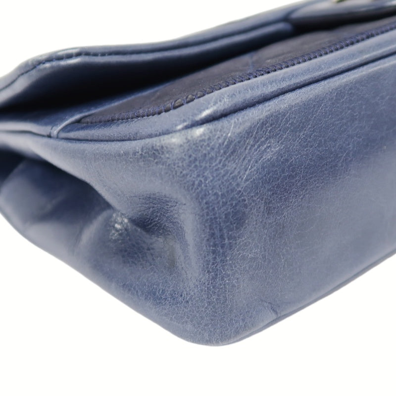 CHANEL Chain Shoulder Bag, Navy, Silver Hardware
