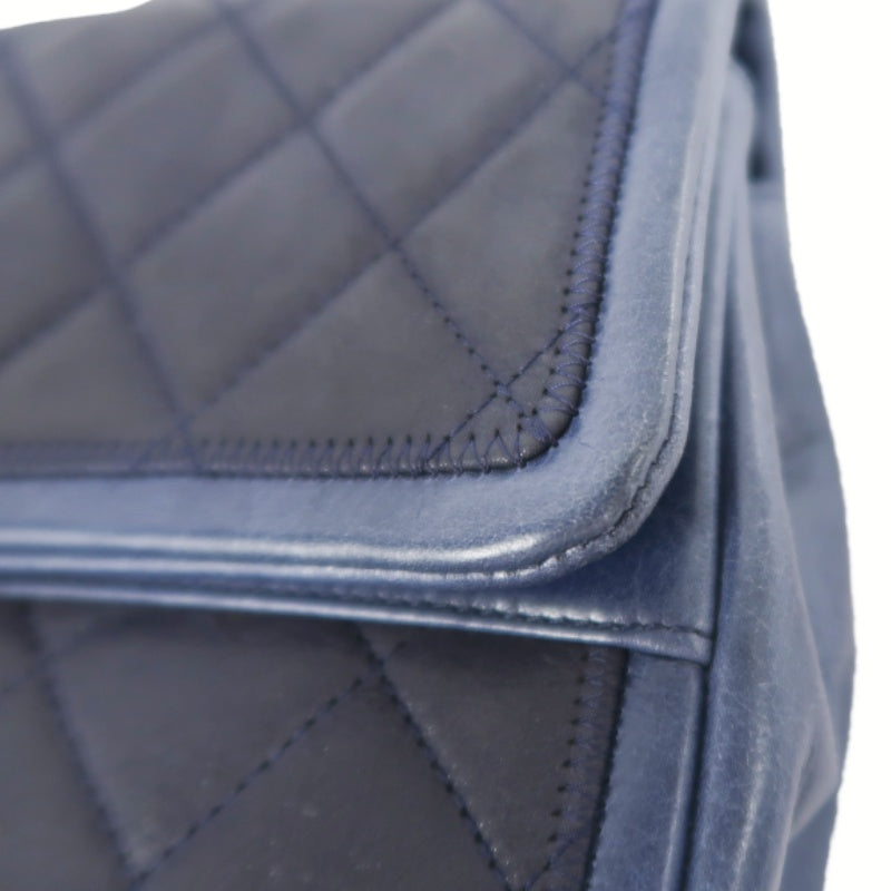 CHANEL Chain Shoulder Bag, Navy, Silver Hardware
