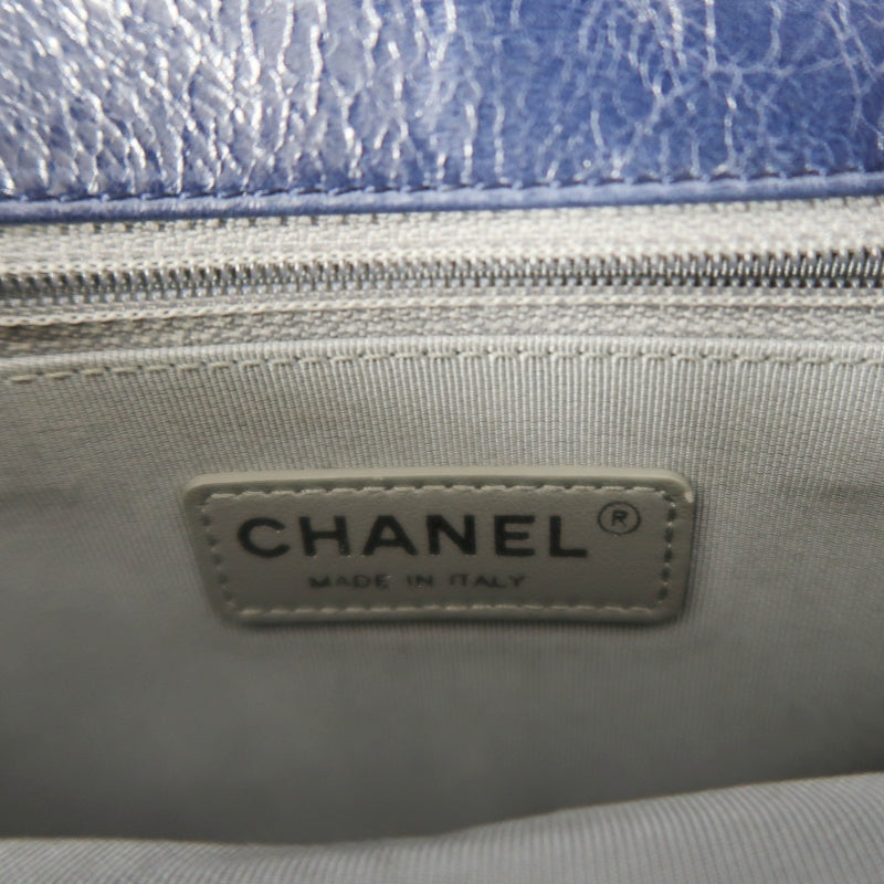 CHANEL Chain Shoulder Bag, Navy, Silver Hardware