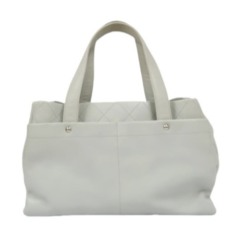 CHANEL Gray Tote Bag, Caviar Leather, with Pouch