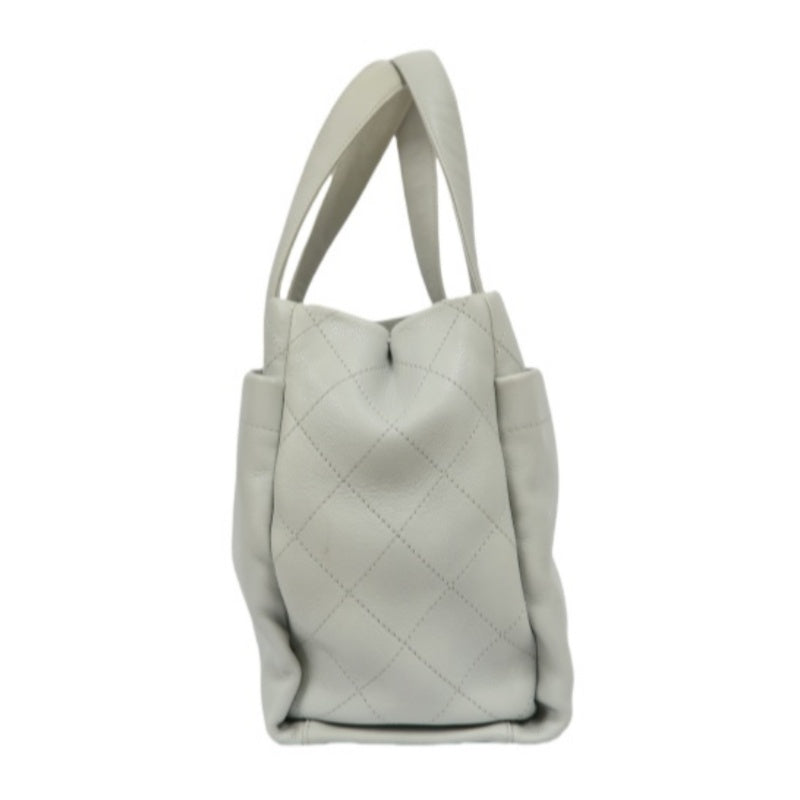 CHANEL Gray Tote Bag, Caviar Leather, with Pouch