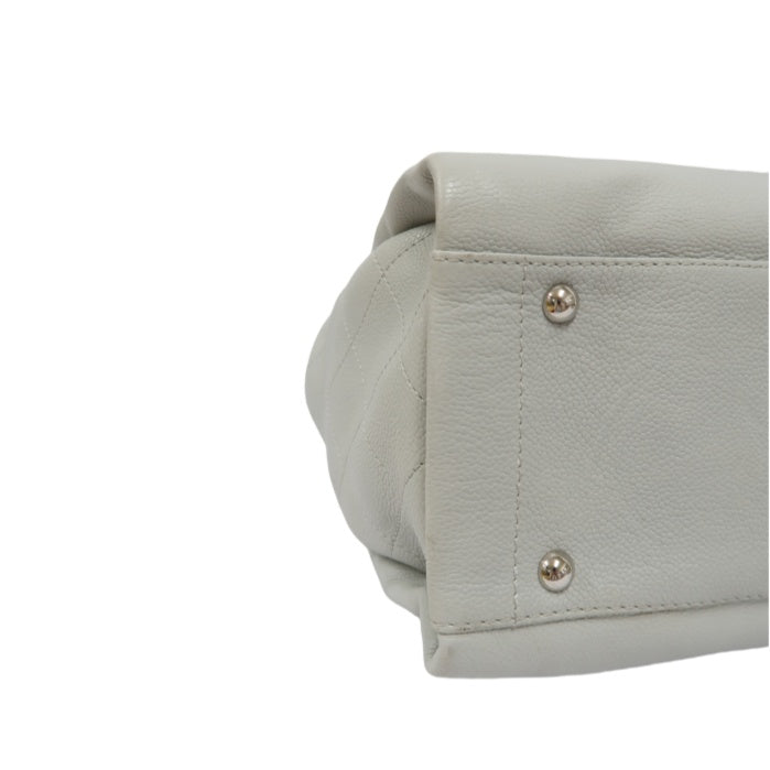CHANEL Gray Tote Bag, Caviar Leather, with Pouch