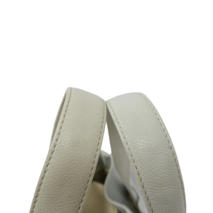 CHANEL Gray Tote Bag, Caviar Leather, with Pouch