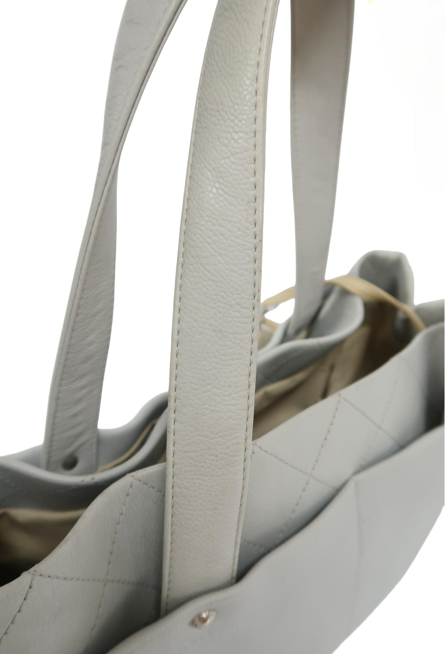CHANEL Gray Tote Bag, Caviar Leather, with Pouch