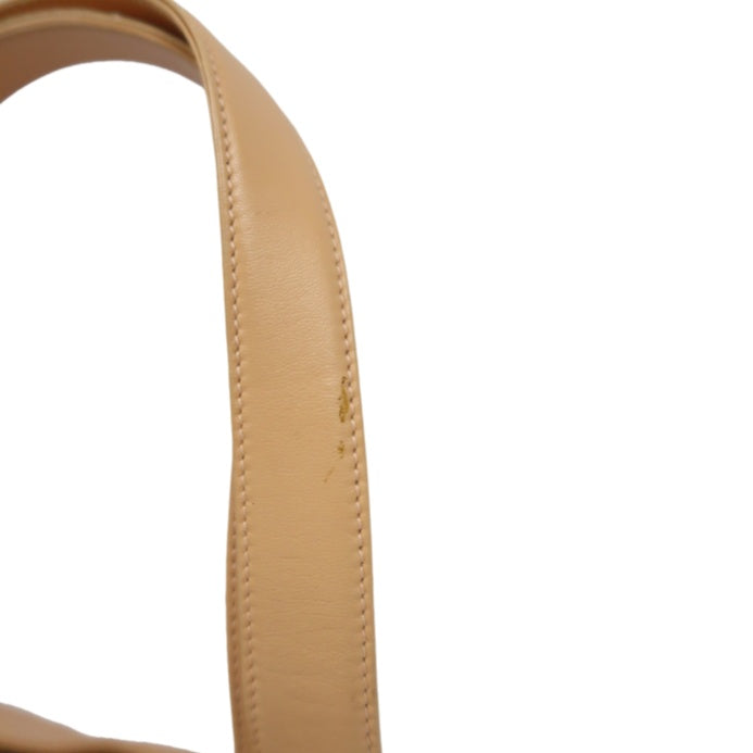 CHANEL Chocolate Bar Mini Boston Drum Bag, Lambskin Leather, Beige, with Guarantee Card