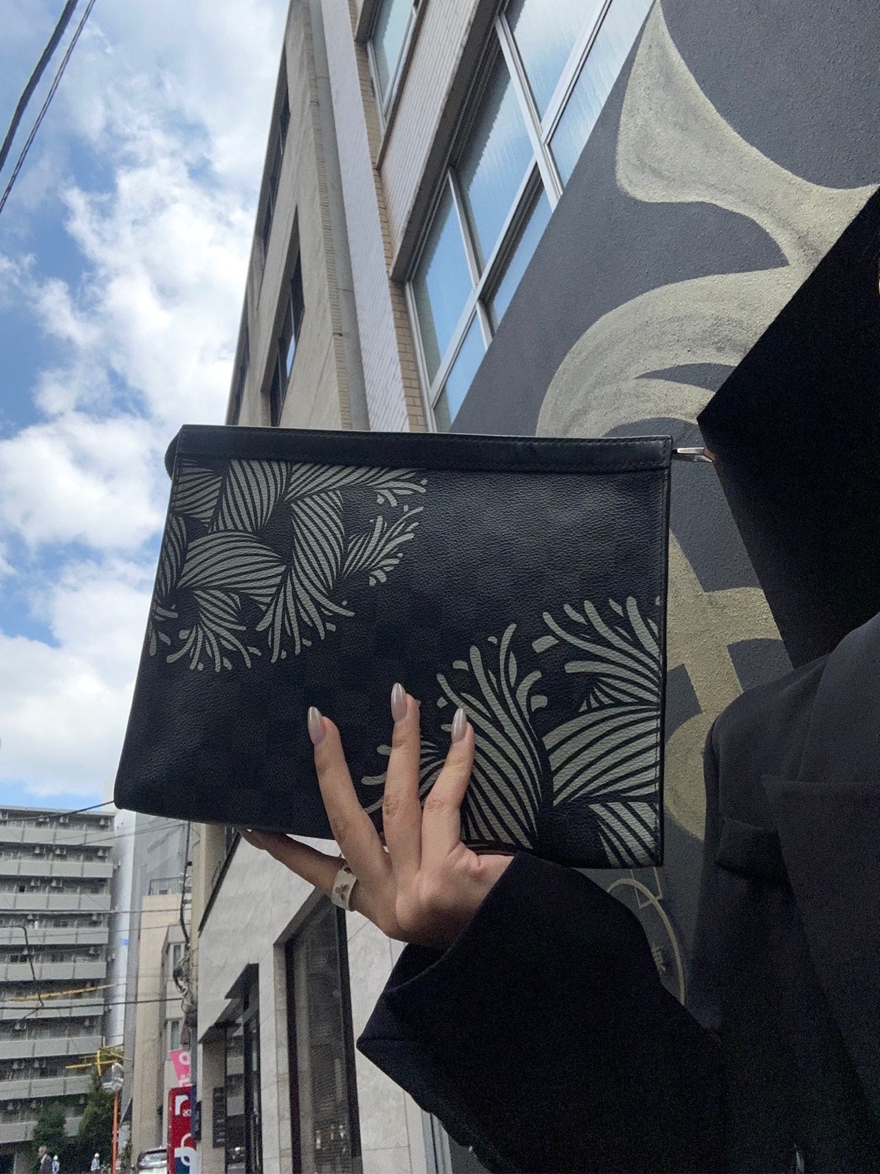 LOUIS VUITTON Pochette Jules Clutch Bag, Damier Graphite, PVC-Coated Canvas