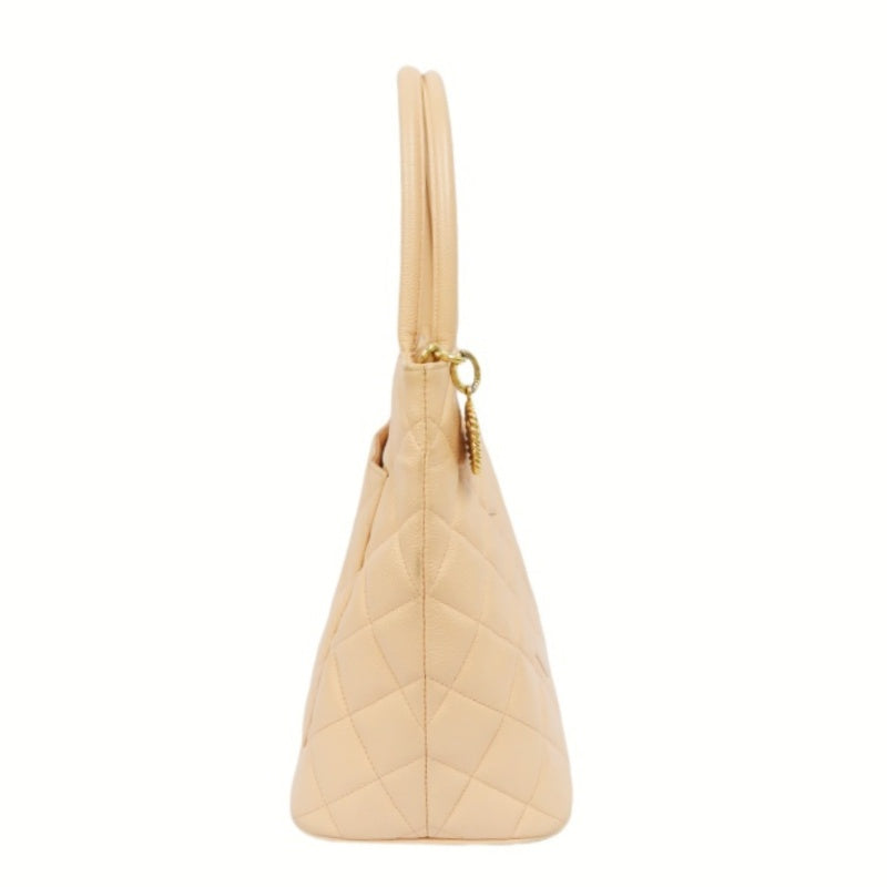 Chanel Reproduction Tote Bag Pink Beige Caviar with Gold Hardware