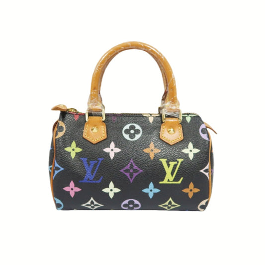 LOUIS VUITTON Multicolore Black Nano Speedy Handbag, PVC-Coated Canvas