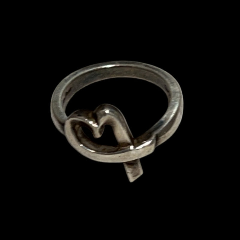 Tiffany & Co. 925 Sterling Silver Elsa Peretti Open Heart Ring, with pouch