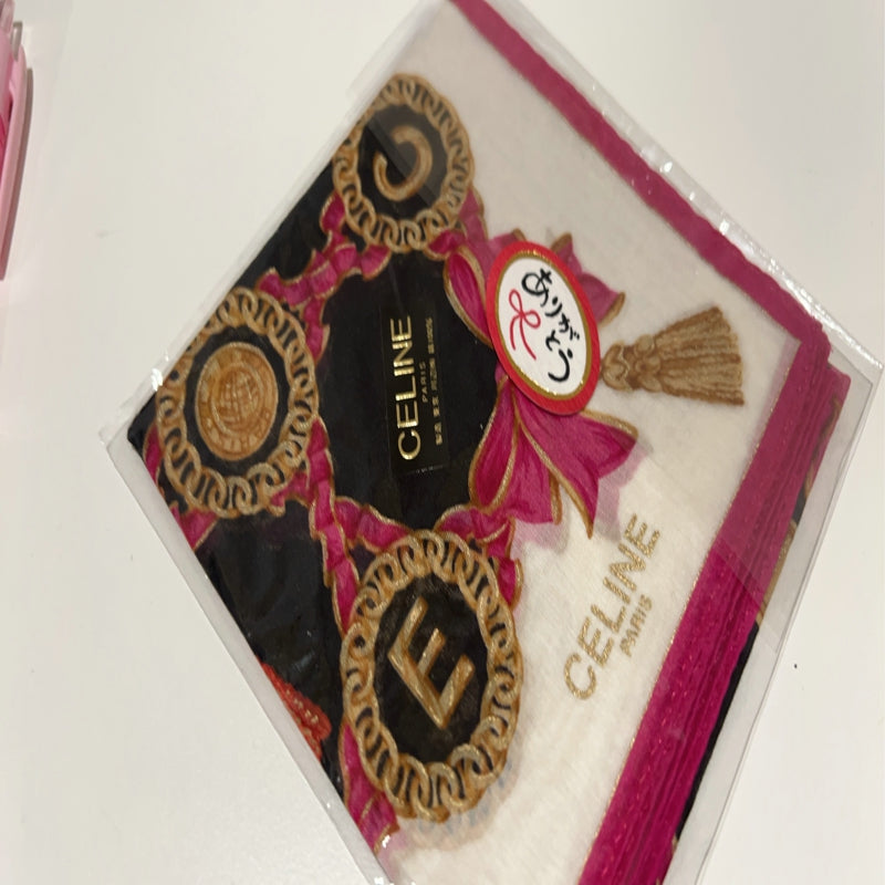 CELINE Pink Handkerchief / Square Scarf