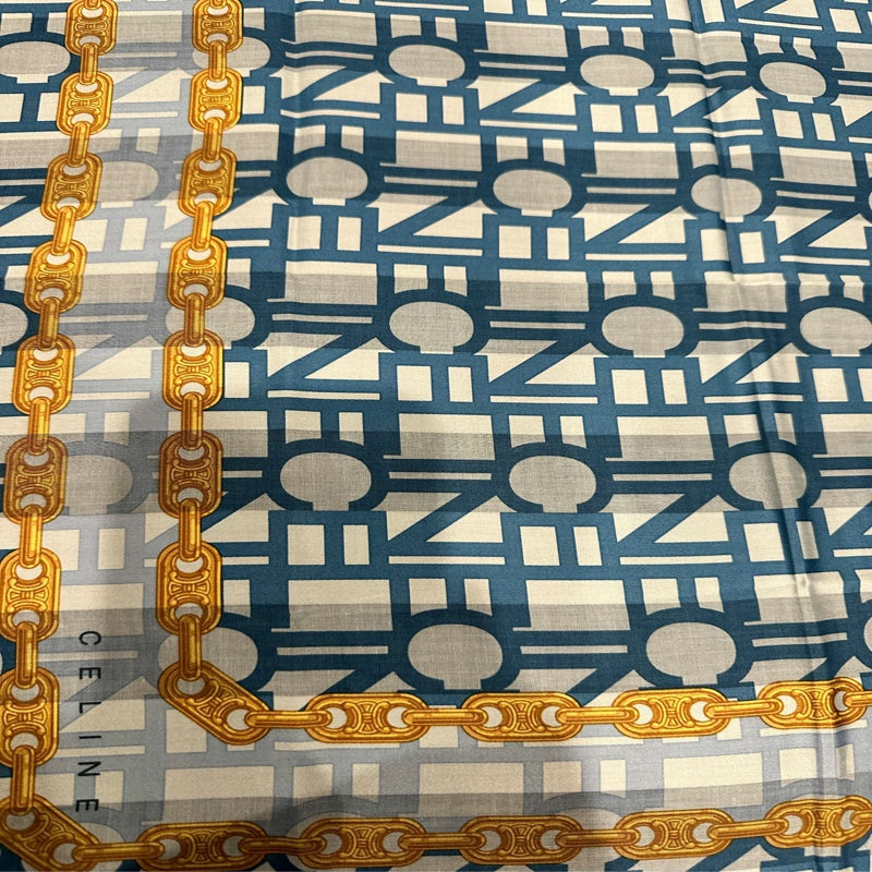 CELINE Blue Scarf, Square Scarf