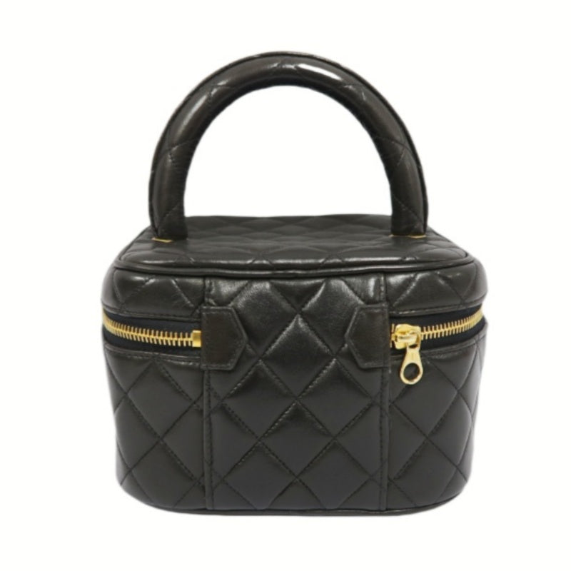Chanel Black Lambskin Vanity Case Pouch, with Dust Bag & Guarantee Card