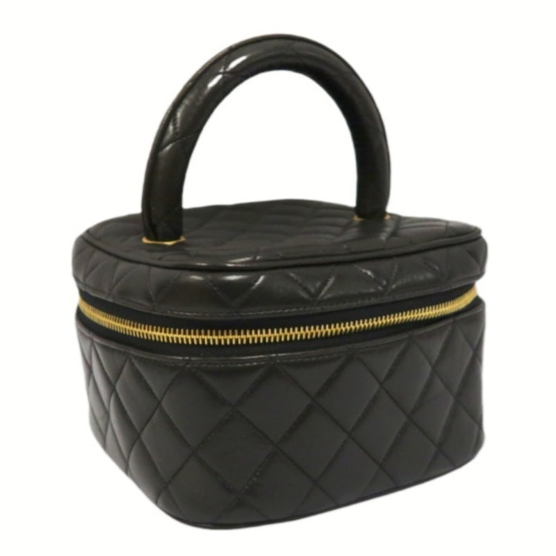 Chanel Black Lambskin Vanity Case Pouch, with Dust Bag & Guarantee Card