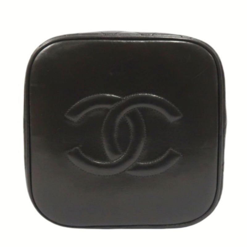 Chanel Black Lambskin Vanity Case Pouch, with Dust Bag & Guarantee Card