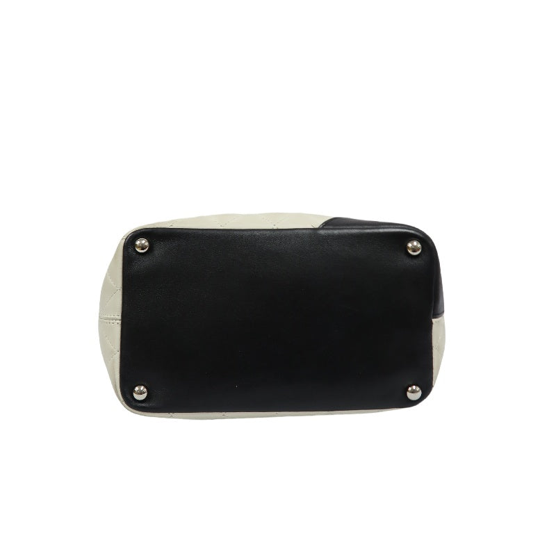 CHANEL Cambon Line Tote Bag (Shoulder Bag), Lambskin, White