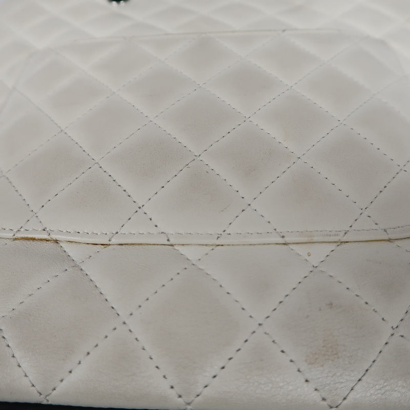 CHANEL Cambon Line Tote Bag (Shoulder Bag), Lambskin, White