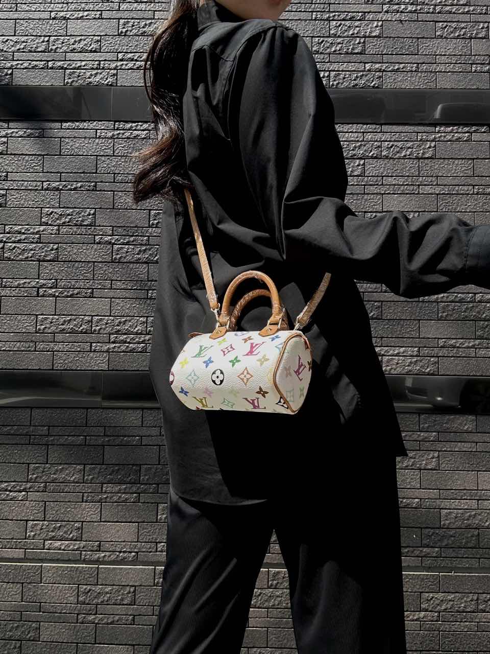 Louis Vuitton Multicolor Mini Speedy, White Series, PVC Nano Handbag