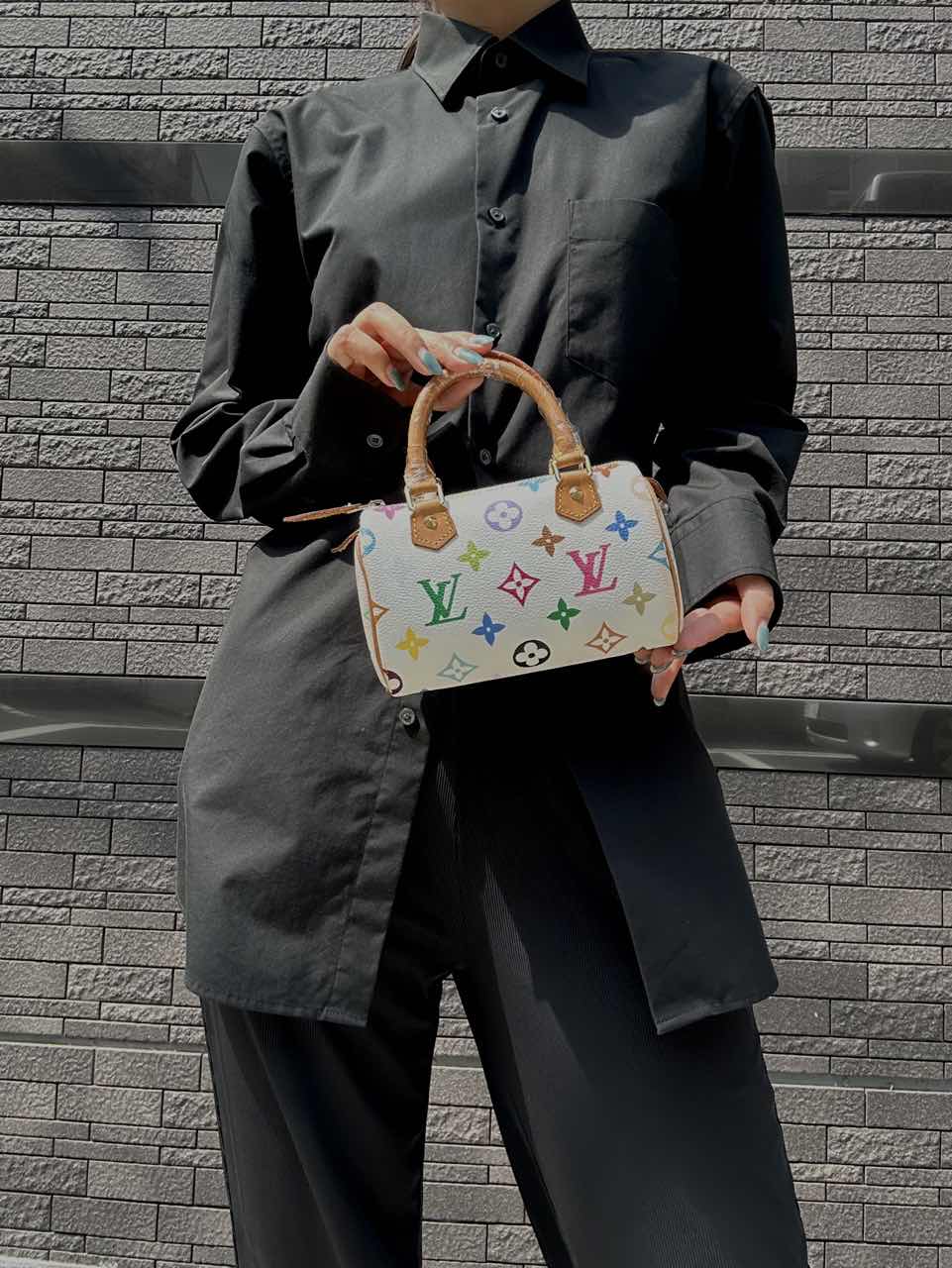 Louis Vuitton Multicolor Mini Speedy, White Series, PVC Nano Handbag